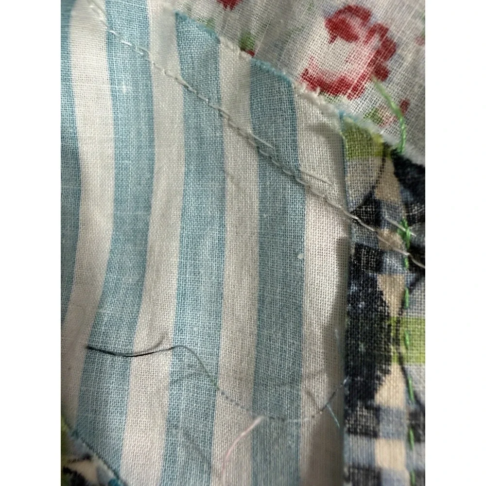 Vintage Handmade Lone Star Quilt Topper Starburst Patchwork Shabby 68x70